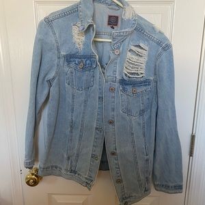 Destroyed denim jacket